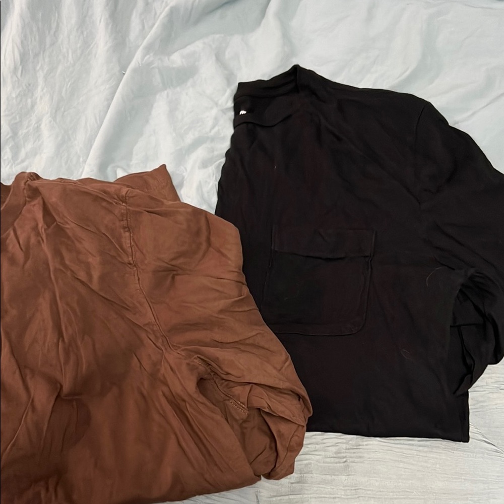 Set of 2 Black and Brown Men’s Long sleeve shirts